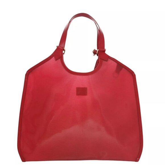LOUIS VUITTON Epi Plage Via Hand Bag Vinyl Red Grenadine M92152 LV Auth bs20812 - Picture 2 of 15